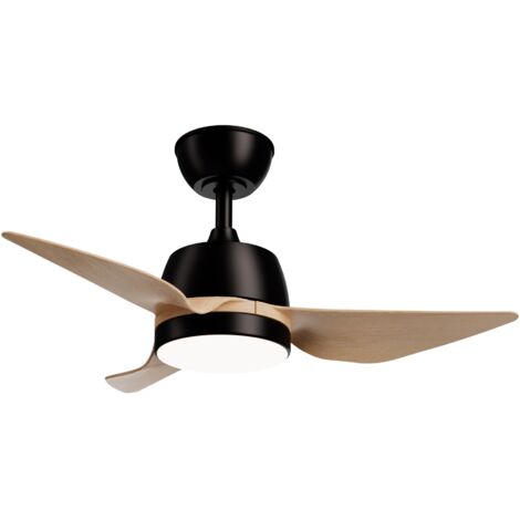 Ventilateur de plafond avec lumière LED marron et noir