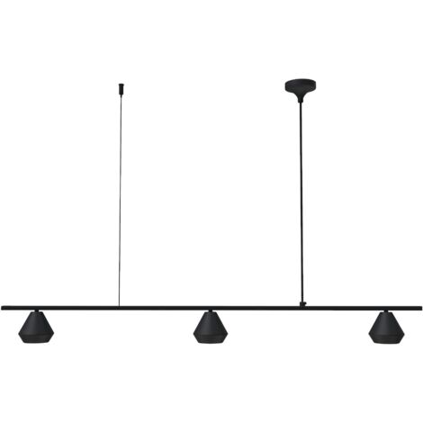Suspension linéaire avec trois spots en noir (1/5)