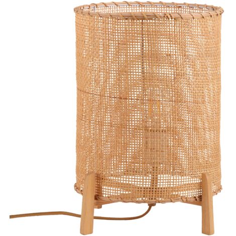 Lampe de table en rotin et bois E27 (1/5)