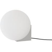 Lampe de Table OBI Argent Brossé avec Diffuseur Opal, Lumière d’Ambiance Tactile et Réglable, IP44, Douille G9 (Ampoule Non Incluse)