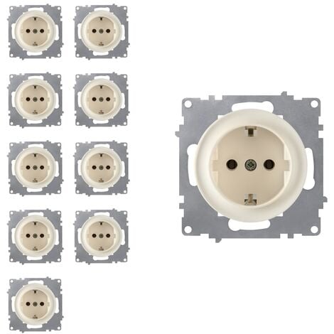 OneKeyElectro Set: 10x Schuko-Steckdosen Set Steckdose mit Schraubklemmen  und Erdung 230V/16A Schutzart IP20 gute