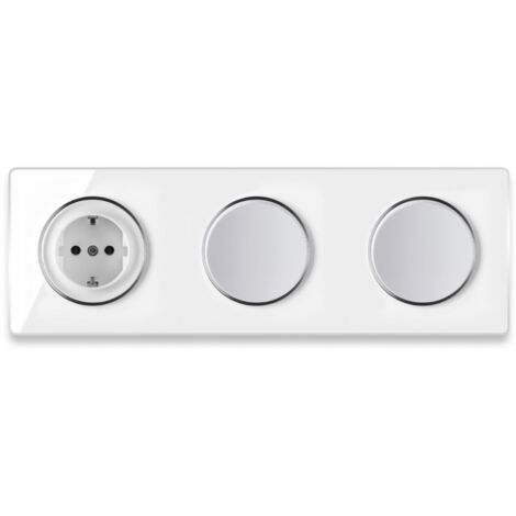 OneKeyElectro Set: 2x Ein-Aus-Lichtschalter, Unterputz, Matt Grau Mit 2fach Rahmen – IP20, 230V/16A