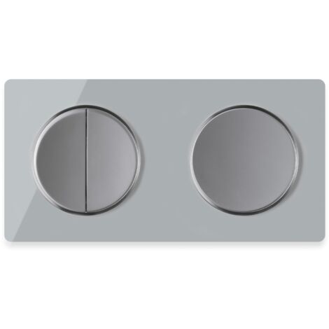 OneKeyElectro Set: 2x Ein-Aus-Lichtschalter Unterputz, Matt Grau, IP20, 230V/16A, Mit 2fach Abdeckrahmen