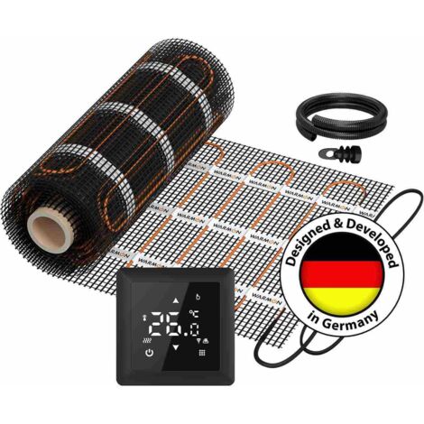 Wandheizmatten WARMON CLASSIC LIGHT 100 W/m² mit Thermostat S 100 Smart WiFi Touch schwarz - 14 m²