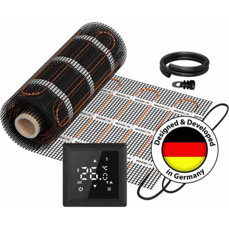 Wandheizmatten WARMON CLASSIC LIGHT 100 W/m² mit Thermostat S 100 Touch schwarz - 8 m²