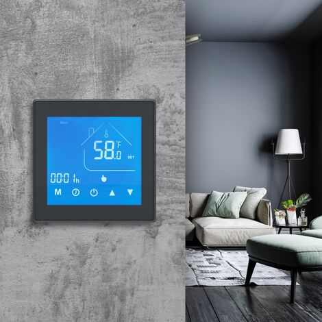 WARMON Design Touchscreen Temperaturregler Thermostat MCS 450 für  elektronische Fußbodenheizung in Schwarz