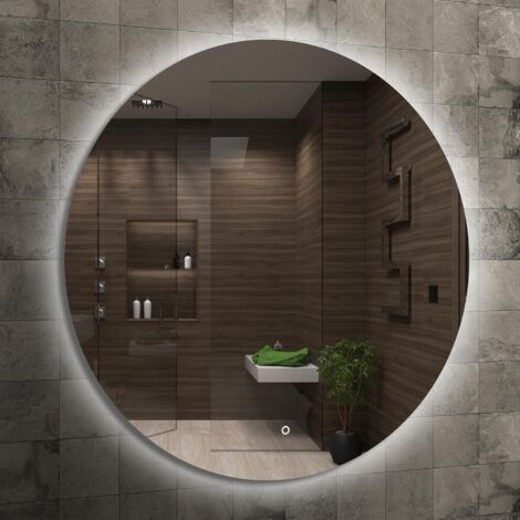 Specchio Da Bagno Rotondo 50cm - Cornice Nera Opaca, Senza Luci - Foto 2