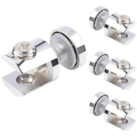 Aerzetix - 4 Staffe Di Fissaggio Per Mensola In Vetro 3/8 Mm In Metallo - Foto 6