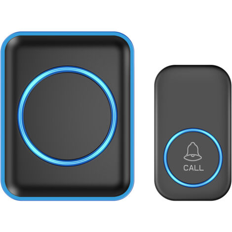 Campanello Senza Fili Da Esterno Impermeabile, Portata Di 300 M Con Ricevitore Inseribile Led Blu 55 Melodie Volume A 5 Livelli Nero 98903469 - Foto 9