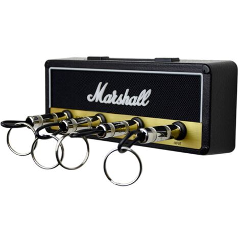 Portachiavi Da Parete A Forma Di Amplificatore Marshall | 4 Ganci A Jack Per Chitarra | Organizer Muro Soggiorno