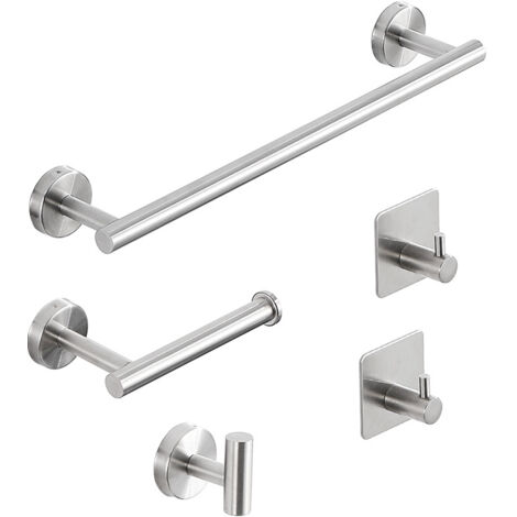 2 Portasciugamani Sopra Armadio 36 Cm | In Acciaio Inox Per Cucina E Bagno | Aggancio Senza Fori