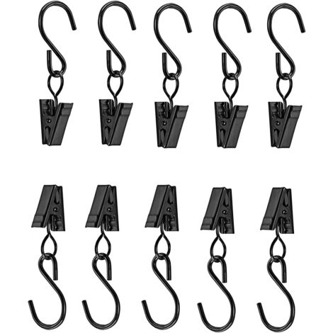 40 Clip Ganci In Acciaio Inox Per Tende | Ganci A S Per Decorazioni Casa | Ideale Per Foto, Luci, Feste - Foto 5