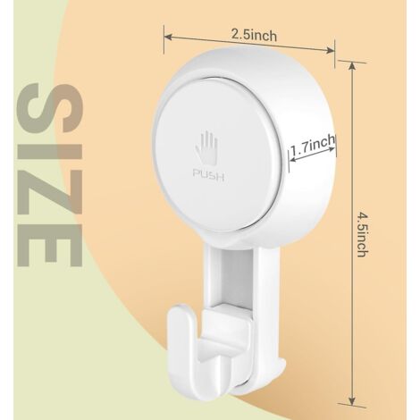 Ganci A Ventosa Da 2 Pezzi – Per Porte In Legno Di Noce, Senza Fori, Carico Fino A 2.7 Kg, Per Ghirlande, Bagno E Cucina