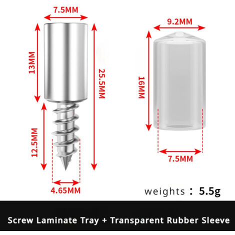 Tornillos Autorroscantes Para Estantes - Pack De 100 Unidades Con Fundas De Silicona, Capacidad 20 Kg