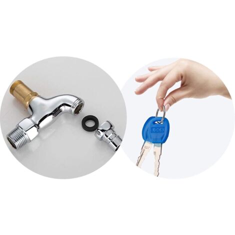 BEBUSINGOTO Grifo antirrobo con llave, grifo exterior con