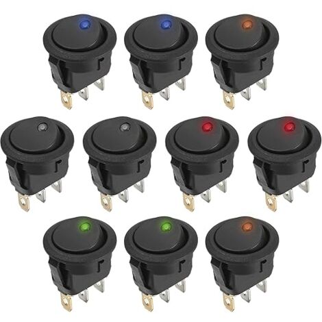 10 Uds Interruptor Basculante Redondo De Encendido/apagado Tablero