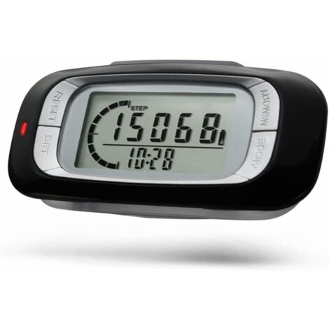 BEBUSINGOTO Contador de pasos 3D con clip y cordón Podómetro