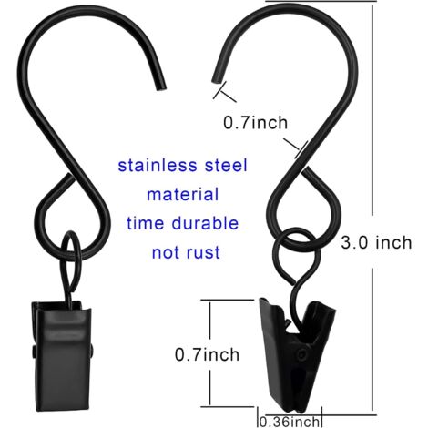 Anillas Cortina MroMax 10 Anillos De Clip De Cortina Con Ganchos De Metal De 1.38 Pulgadas De Diámetro Interior De 0.14 Pulgadas De Grosor Para Cortinas, Barras De Cortina De Ventana, Tono