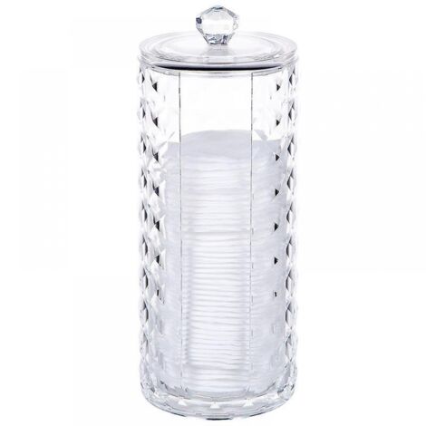 Pack De 2 Organizadores Para Bastoncillos De Algodón | Caja Transparente Con Tapa | 11x6.8x6.8 Cm | Para Baño, Viaje