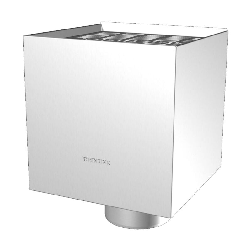 BOITE A EAU EVO RHEINZINK 200 x 200 ZINC NATUREL NAISSANCE D.100
