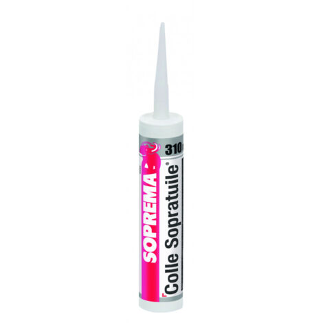 Soprema – Colle à froid pour bardeaux bitumineux 310ml – Excellente adhérence pour rives et faîtages – Application durable sur toiture inclinée