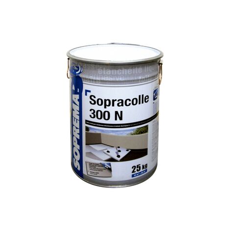 Soprema – Colle à froid 300 N – Bidon de 25 kg – Pour collage de membranes bitumineuses et isolants thermiques – Application facile par temps froid