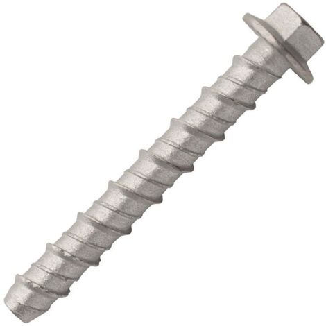 Scell-It – Lot de 50 vis béton tête hexagonale 10 x 75 mm – Acier zingué pour fixation traversante – Tenue optimale dans béton fissuré - SC-BT100075