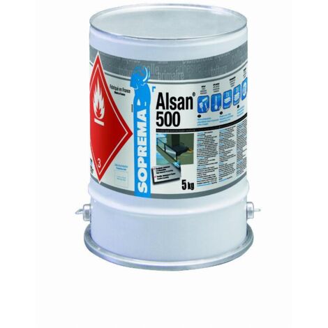 Soprema – Colle résine polyuréthane mono-composante 5kg – Collage toiles et accessoires d’étanchéité – Prête à l’emploi au pinceau ou rouleau