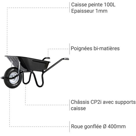 BROUETTE AKTIV EXCELLIUM 100 CHASSIS TUBULAIRE