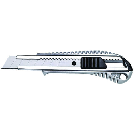 Cutter à lames sécables 18 mm – Corps métal – Verrouillage automatique – Guide métallique précis pour découpe sécurisée – Leresche