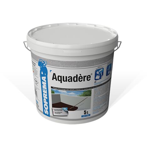 Soprema – Bidon d'imperméabilisant 5 litres – Émulsion de bitume en phase aqueuse – Excellente adhérence sur béton et métal – Résistant au gel