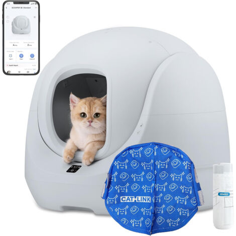 CATLINK Baymax-Lite Bac À Litière Autonettoyant, Anti-Odeur, App, 4 Modes De Nettoyage