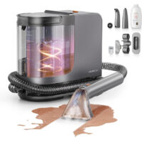 Aspirateur eau et poussière B400 avec système vapeur et chauffage, 18 kPa, portable, 2 en 1, idéal pour nettoyer les taches sur les animaux, les tapis, les canapés, etc., avec 4 accessoires de nettoya