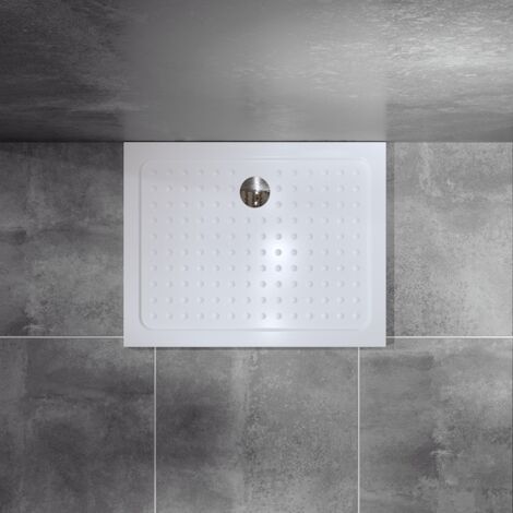 Duschwanne Duschtasse aus Sanitäracryl inkl. Ablaufgarnitur (Syphon) Weiss - Duschwanne mit Gefälle 80x90