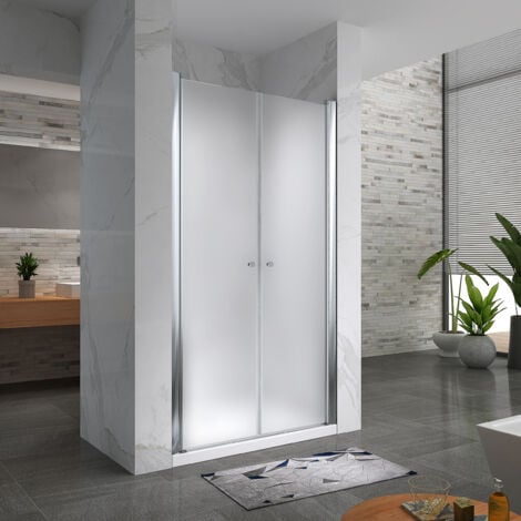 i-flair Duschtür, Duschabtrennung aus 6 mm satiniertem Sicherheitsglas Breite: 88-92 cm - Höhe: 185 cm