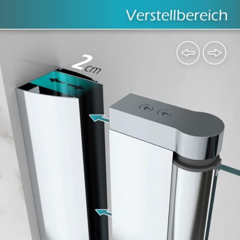 i-flair Duschtür, Duschabtrennung aus 6 mm satiniertem Sicherheitsglas Breite: 88-92 cm - Höhe: 185 cm