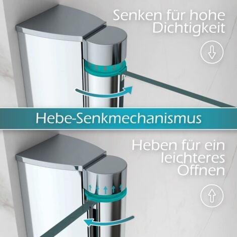 i-flair Duschtür, Duschabtrennung aus 6 mm satiniertem Sicherheitsglas Breite: 88-92 cm - Höhe: 185 cm