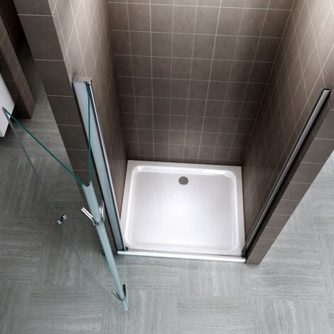 Einzelfalttür Falttür Duschtür Duschabtrennung Klarglas 6mm ESG Sicherheitsglas - alle Größen 84-88cm