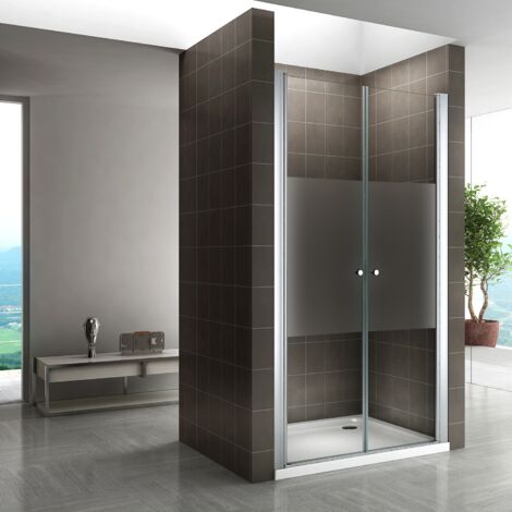 i-flair Duschtür, Duschabtrennung aus 6 mm teilsatiniertem Sicherheitsglas Breite: 80-84 cm - Höhe: 195 cm