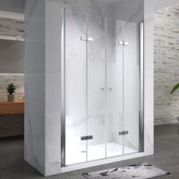 i-flair Duschfalttüren, Duschabtrennung aus 6 mm teilsatiniertem Sicherheitsglas Breite: 80-84 cm - Höhe: 195 cm