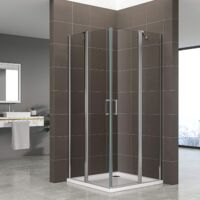Duschbär Duschkabine in der Höhe 180 cm, Eckeinstieg aus 6 mm durchsichtigen ESG - Sicherheitsglas DGK70 70x95 cm