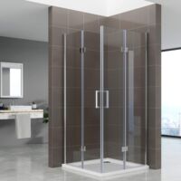 Duschbär Duschkabine Belle mit Falttüren Eckduschkabine aus durchsichtigem ESG Sicherheitsglas 180 cm hoch DGK62 70x100 cm