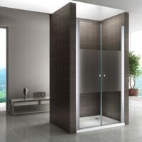 DUSCHFALTTÜRE DUSCHTRENNWAND GLAS 5 mm DUSCHWAND NISCHE H190 cm B 60 70 80 90 cm