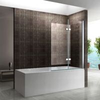 Badewannenabtrennung Badewannenfaltwand Nano Klarglas 140cm Höhe DK809 100x140