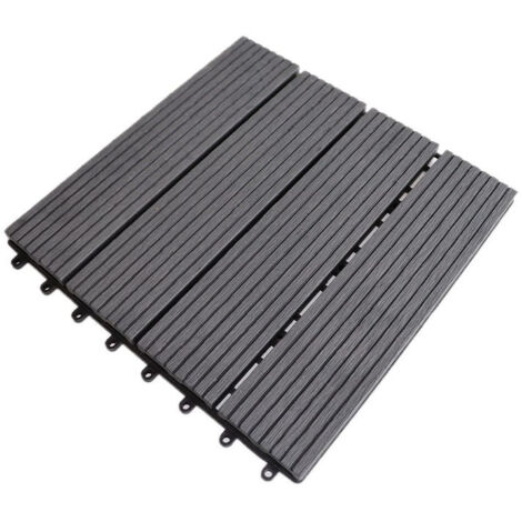 Dalle de jardin d'aménagement extérieur Résistante et élégante 30 x 30 x 2 cm Gris anthracite TRENDYFLAIR (1/2)