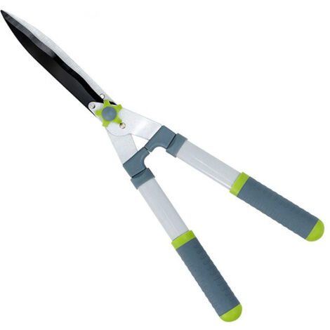 Cisaille à haie lames ondulées Revêtement anti adhérence Ergonomique et facile à utiliser 58 x 23 cm Noir et argent TRENDYFLAIR (1/5)