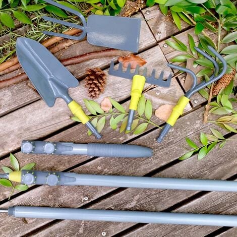 Lot de 10 outils de jardinage en acier inoxydable avec poignée en bois,  cadeau de jardinage pour homme et femme, kit de plantation à main avec  tapis