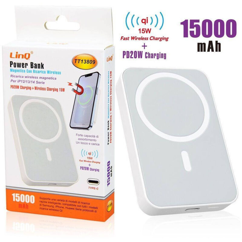 Chargeur Rapide Magnétique CTSC Qi Avec Lampe Tactile LED – Blanc – Universel