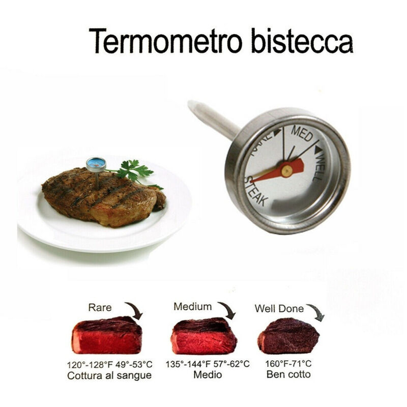 Termometro da forno in acciaio inossidabile Mini termometro Termometro da griglia Cucina Alimenti Carne Alimenti BBQ Indicatore di temperatura di cottura  1420