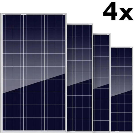 Set 4pz Panneau Solaire Photovoltaïque Polycristallin 100w 18v Batterie